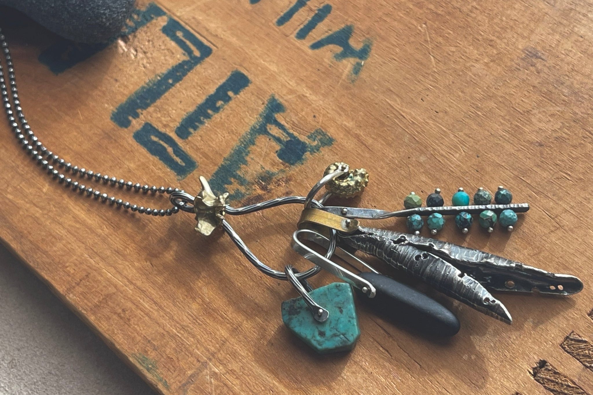 African Turquoise | Forager Necklace | Ready to ship - cameraSHY cove