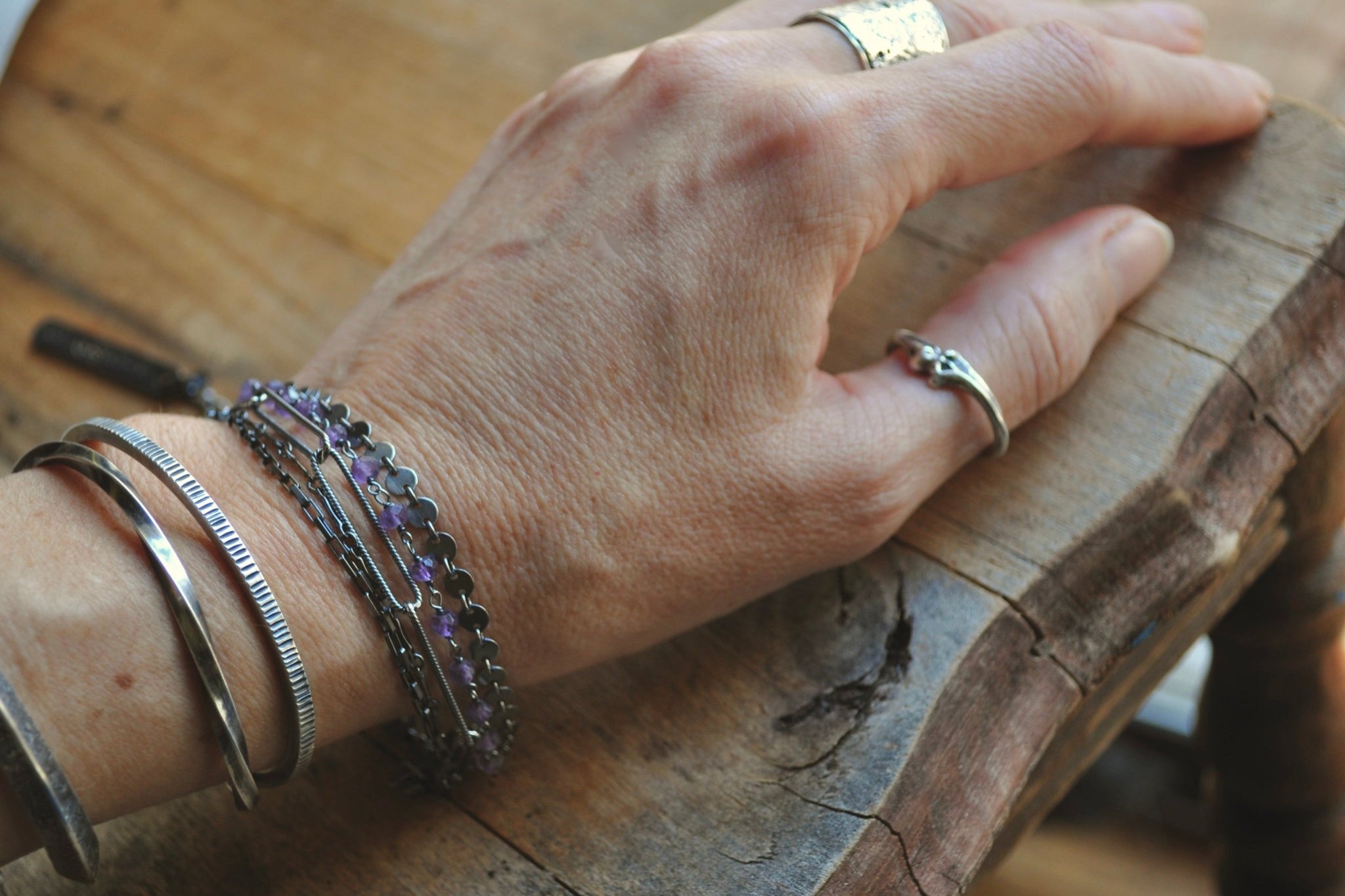 Amethyst | Shift Bracelet M/L | Ready to ship - cameraSHY cove