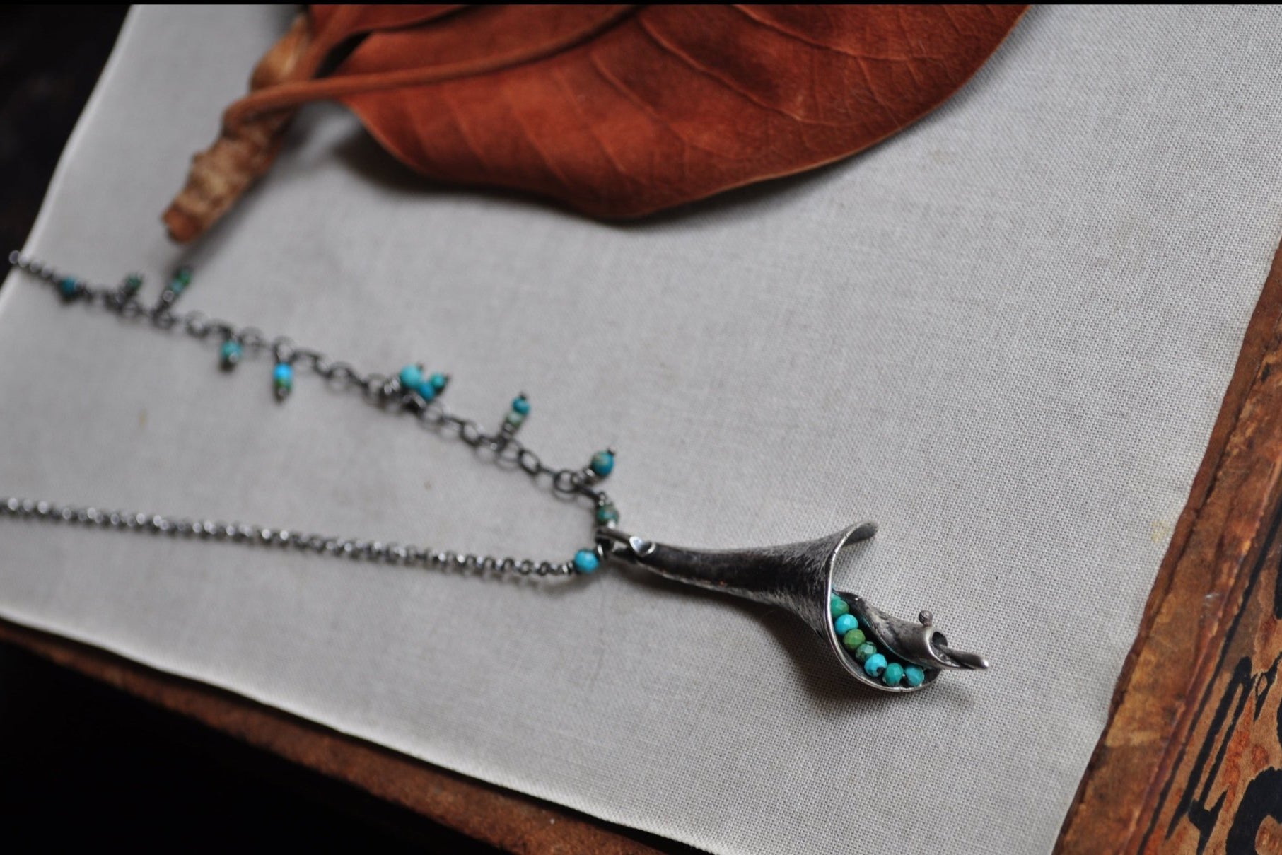 Beachcomber Necklace | Silver + Turq. | Ready to ship - cameraSHY cove