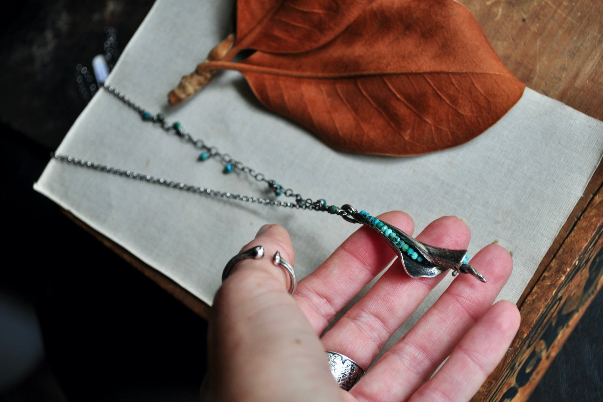 Beachcomber Necklace | Silver + Turq. | Ready to ship - cameraSHY cove