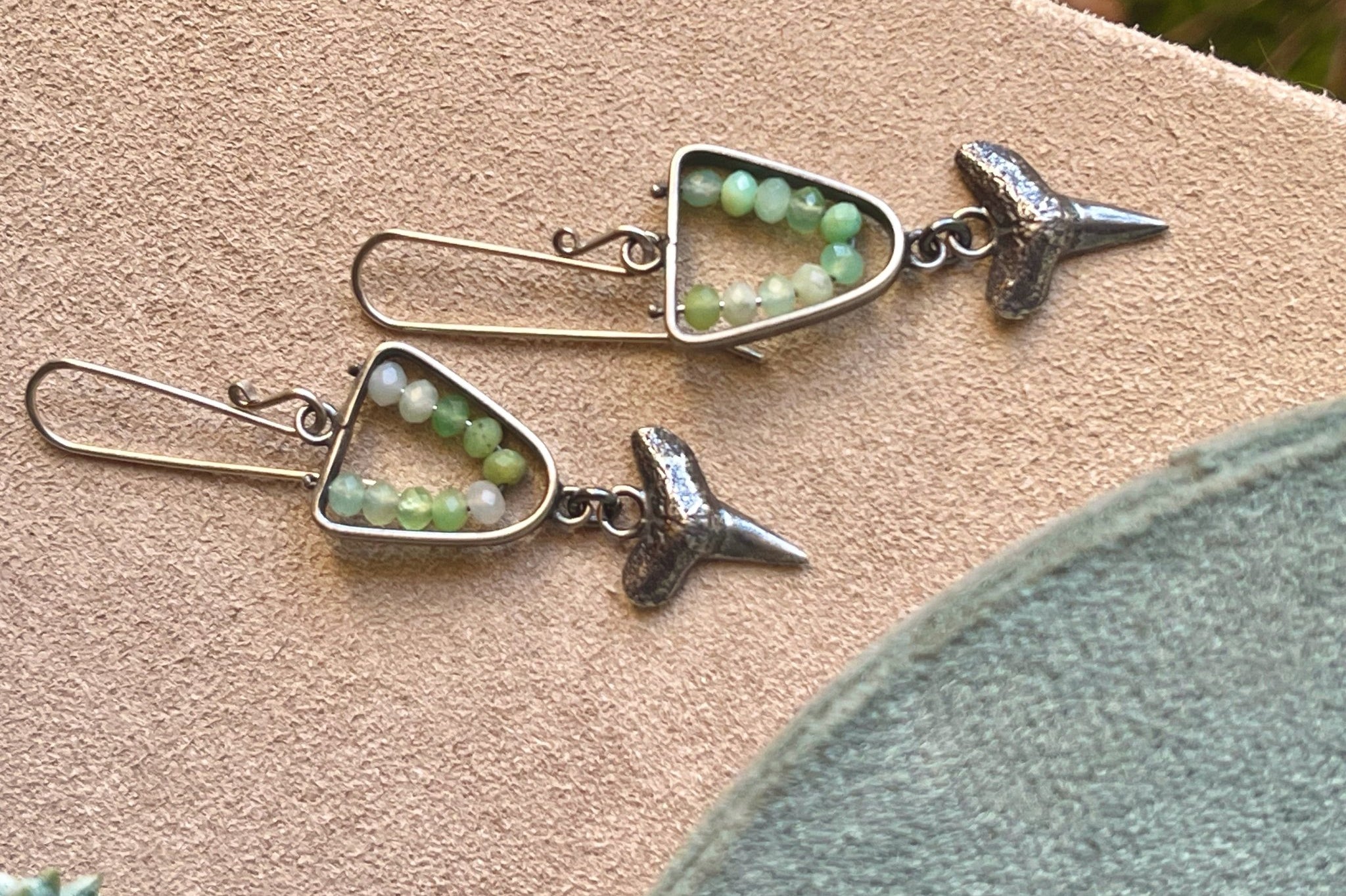 Chrysoprase | Deep Sea earrings | Ready to ship - cameraSHY cove