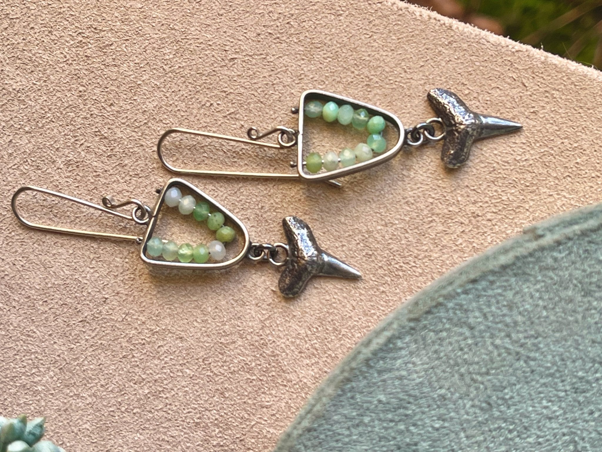 Chrysoprase | Deep Sea earrings | Ready to ship - cameraSHY cove