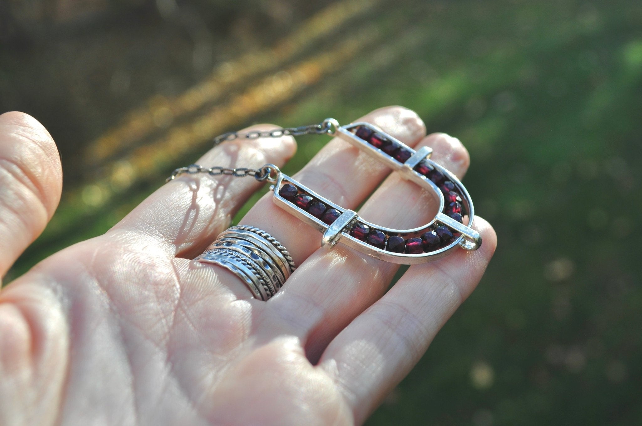Garnet | Ravine Necklace | Ready to Ship - cameraSHY cove