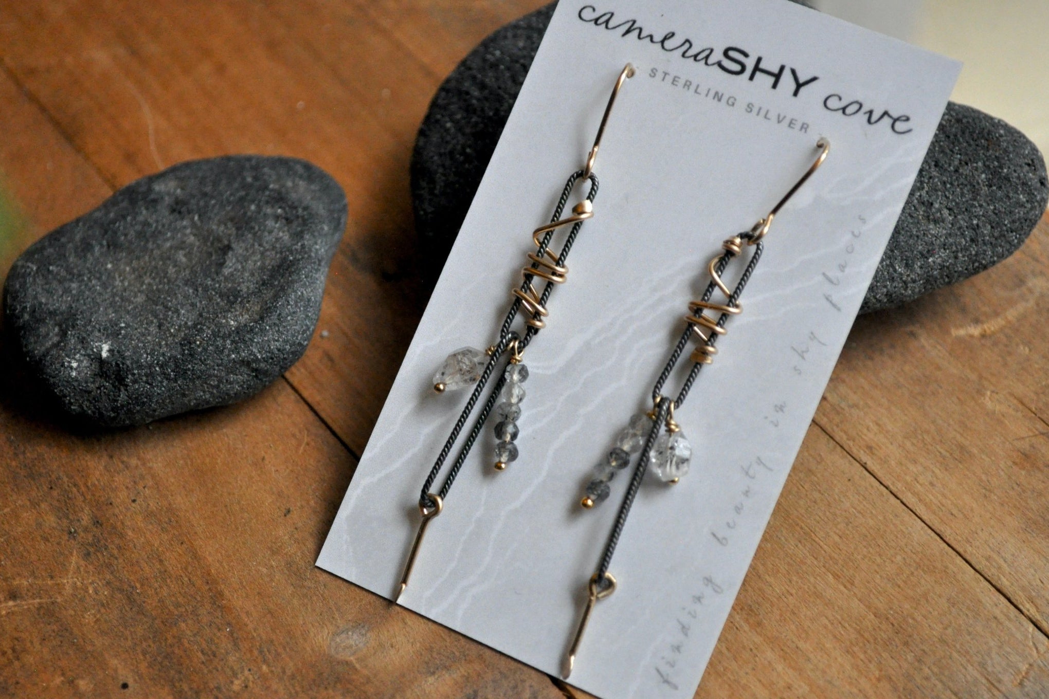 Herkimer + Mixed Metal | Link Earrings | Ready to Ship - cameraSHY cove
