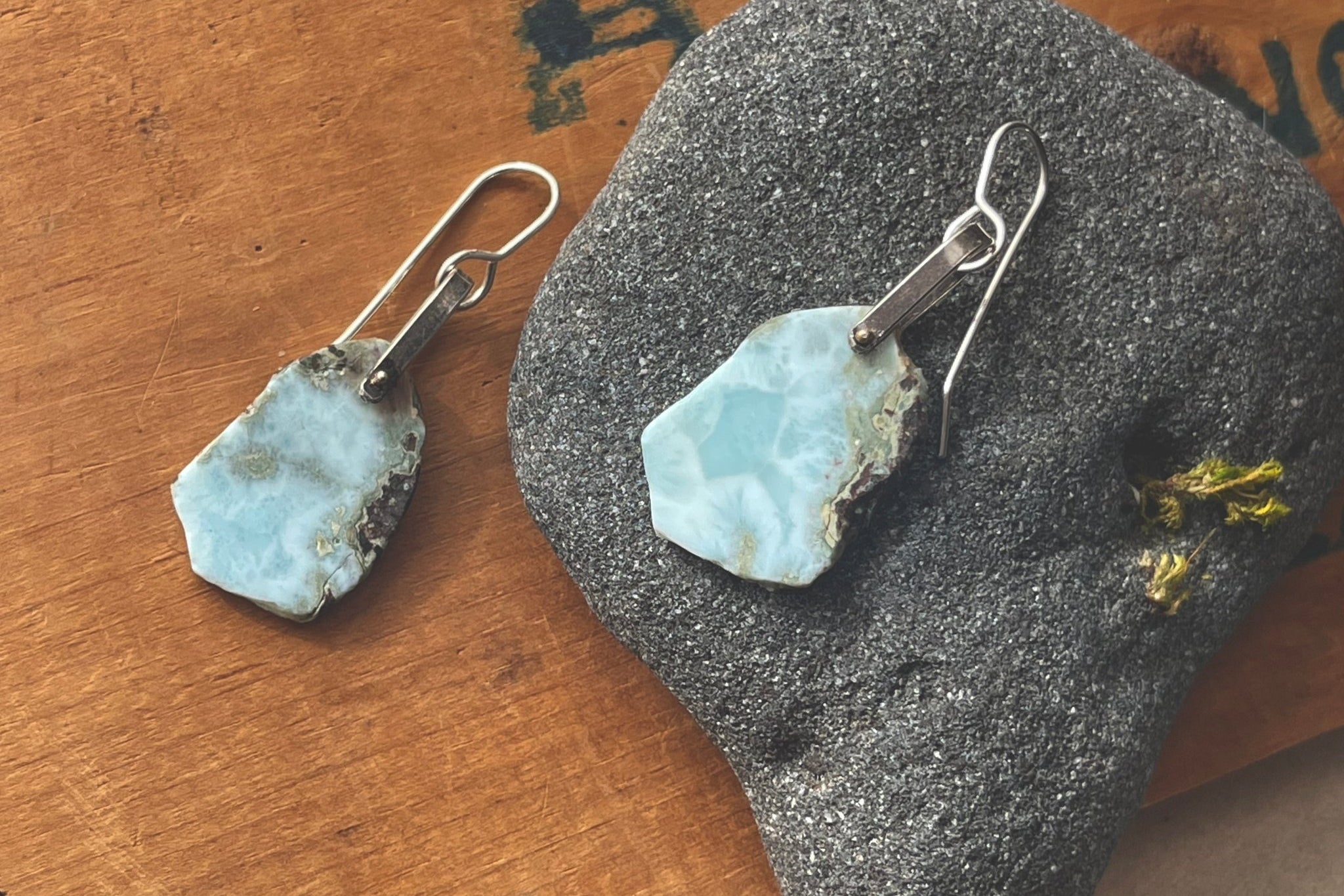 Larimar | Hinge Earrings - cameraSHY cove