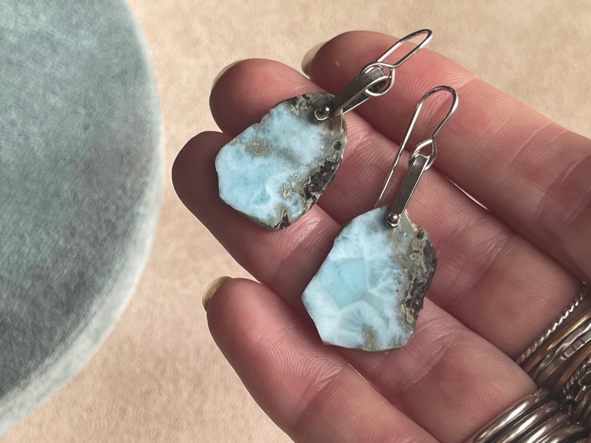 Larimar | Hinge Earrings - cameraSHY cove