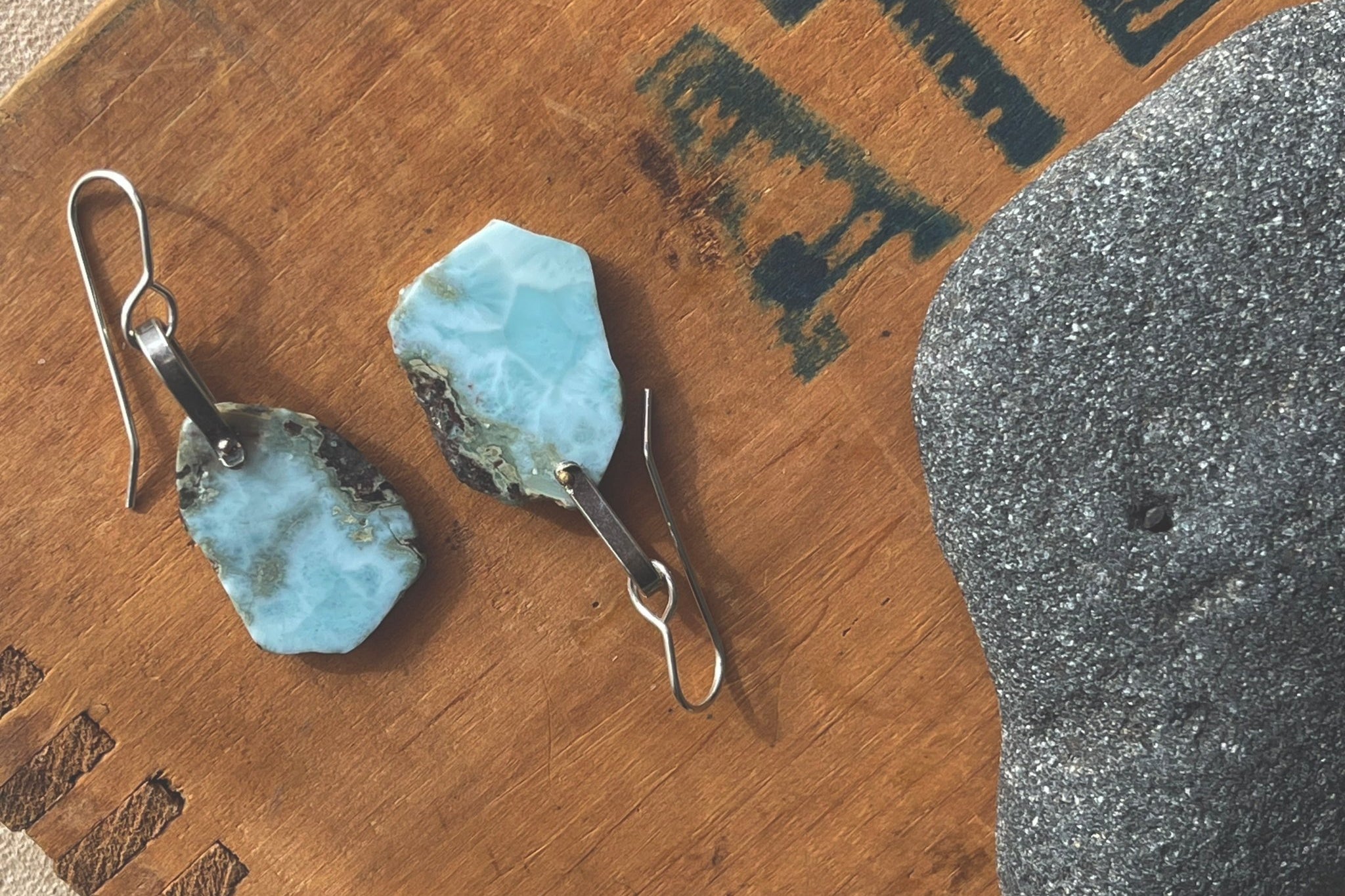 Larimar | Hinge Earrings - cameraSHY cove