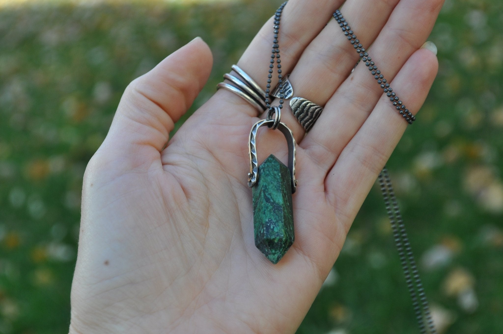 Malachite | Axel Necklace | Ready to ship - cameraSHY cove