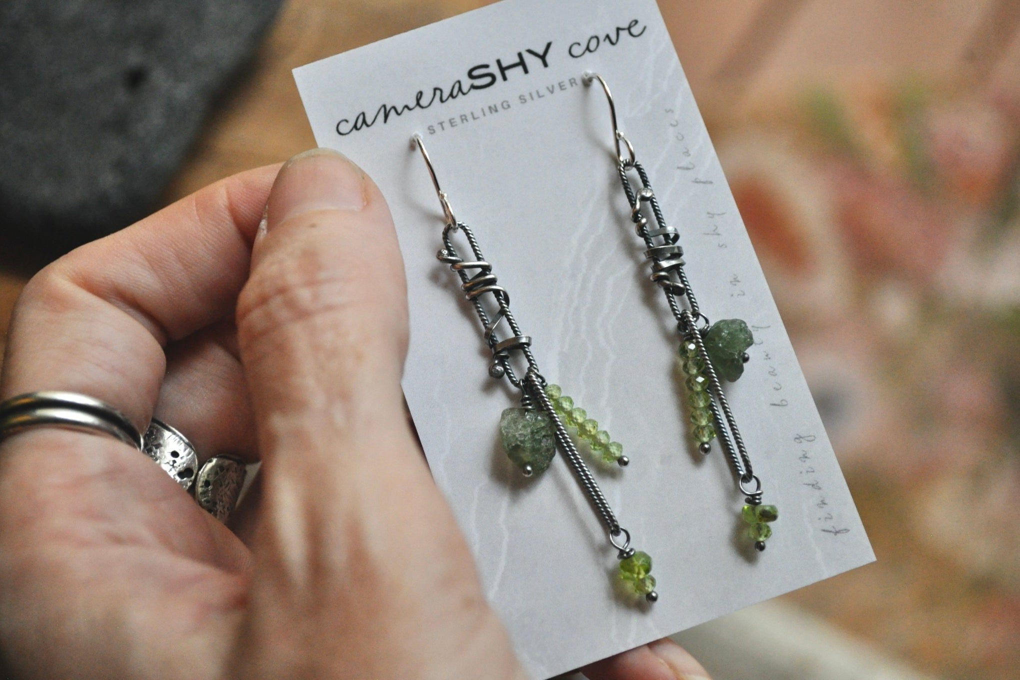 Peridot | Link Earrings | Ready to Ship - cameraSHY cove