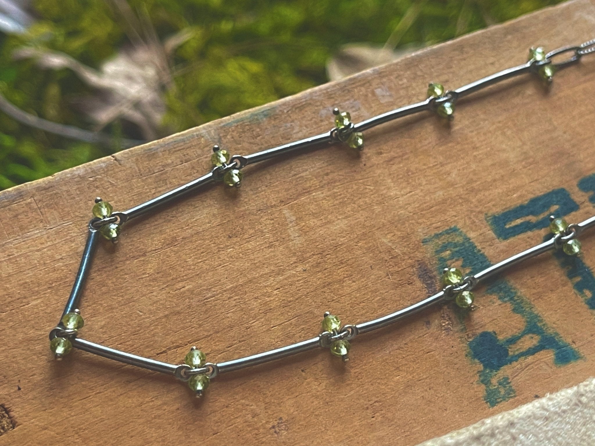Peridot | Stix Necklace | Ready to Ship - cameraSHY cove
