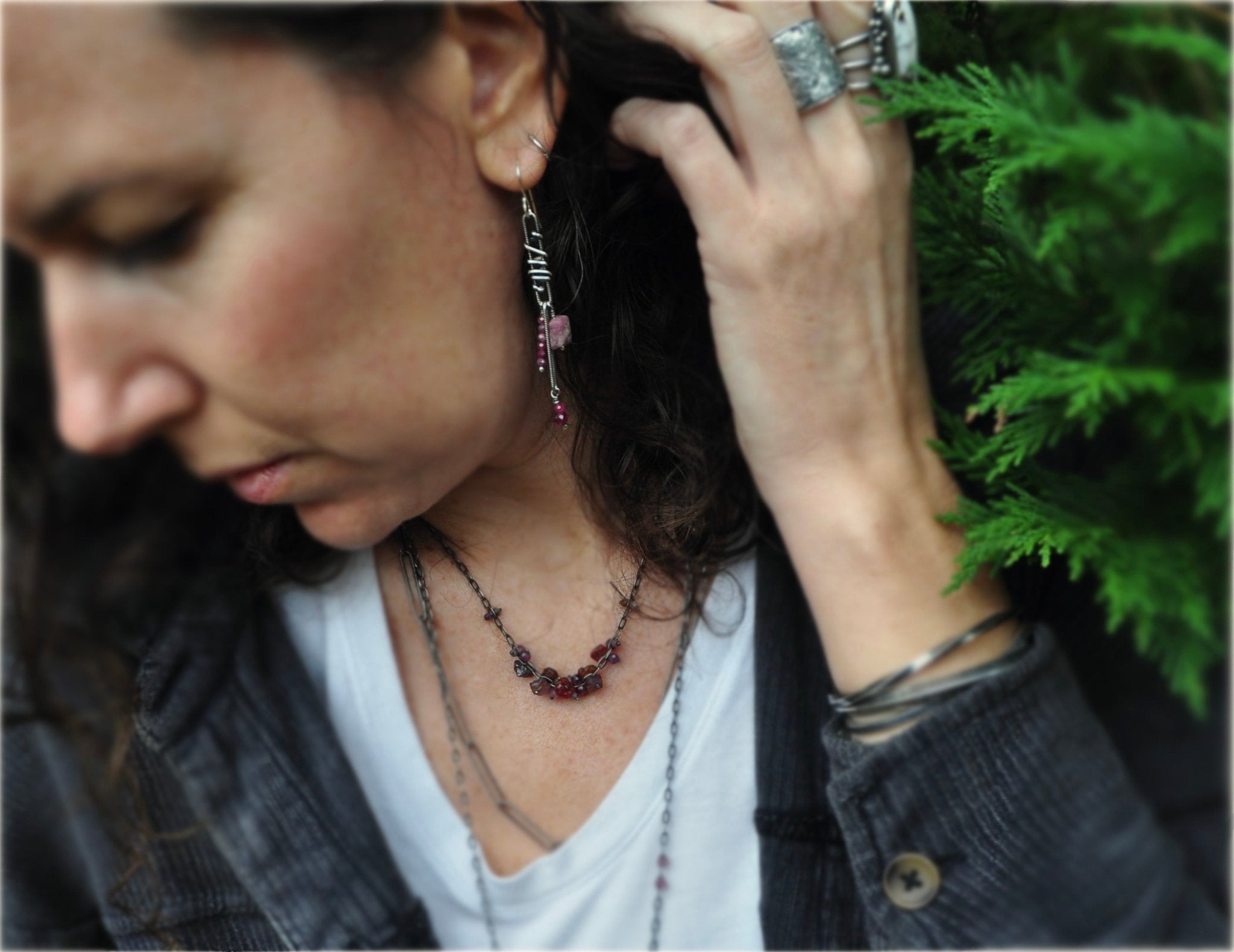 Ruby | Link Earrings | Ready to Ship - cameraSHY cove