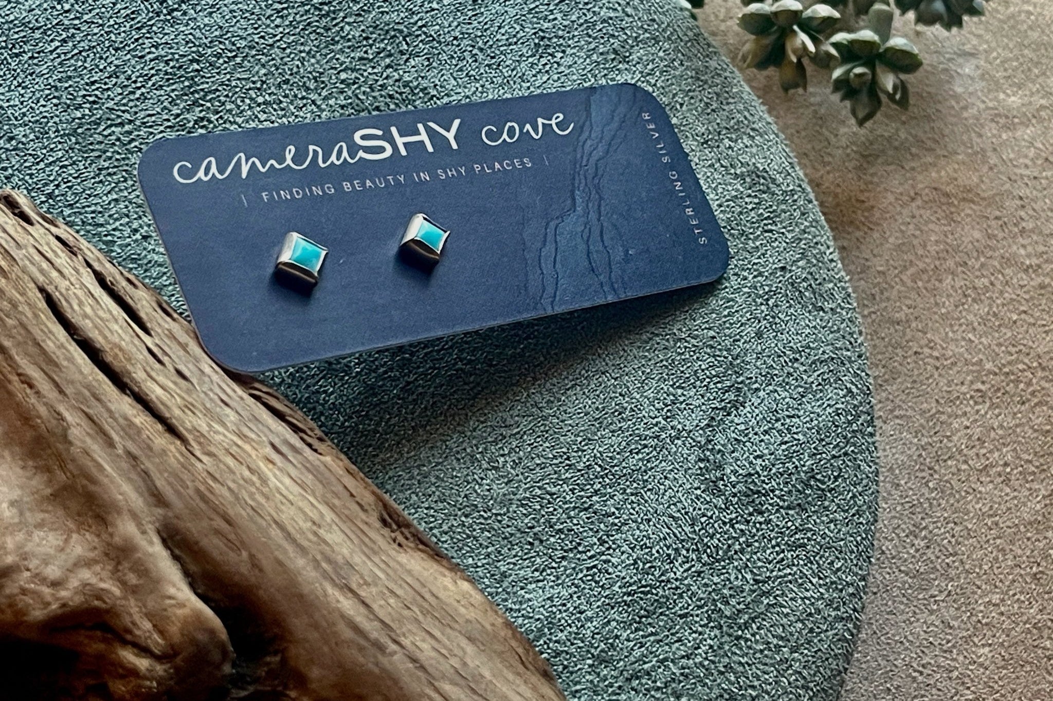 Turquoise | Beatrix studs | Ready to ship - cameraSHY cove