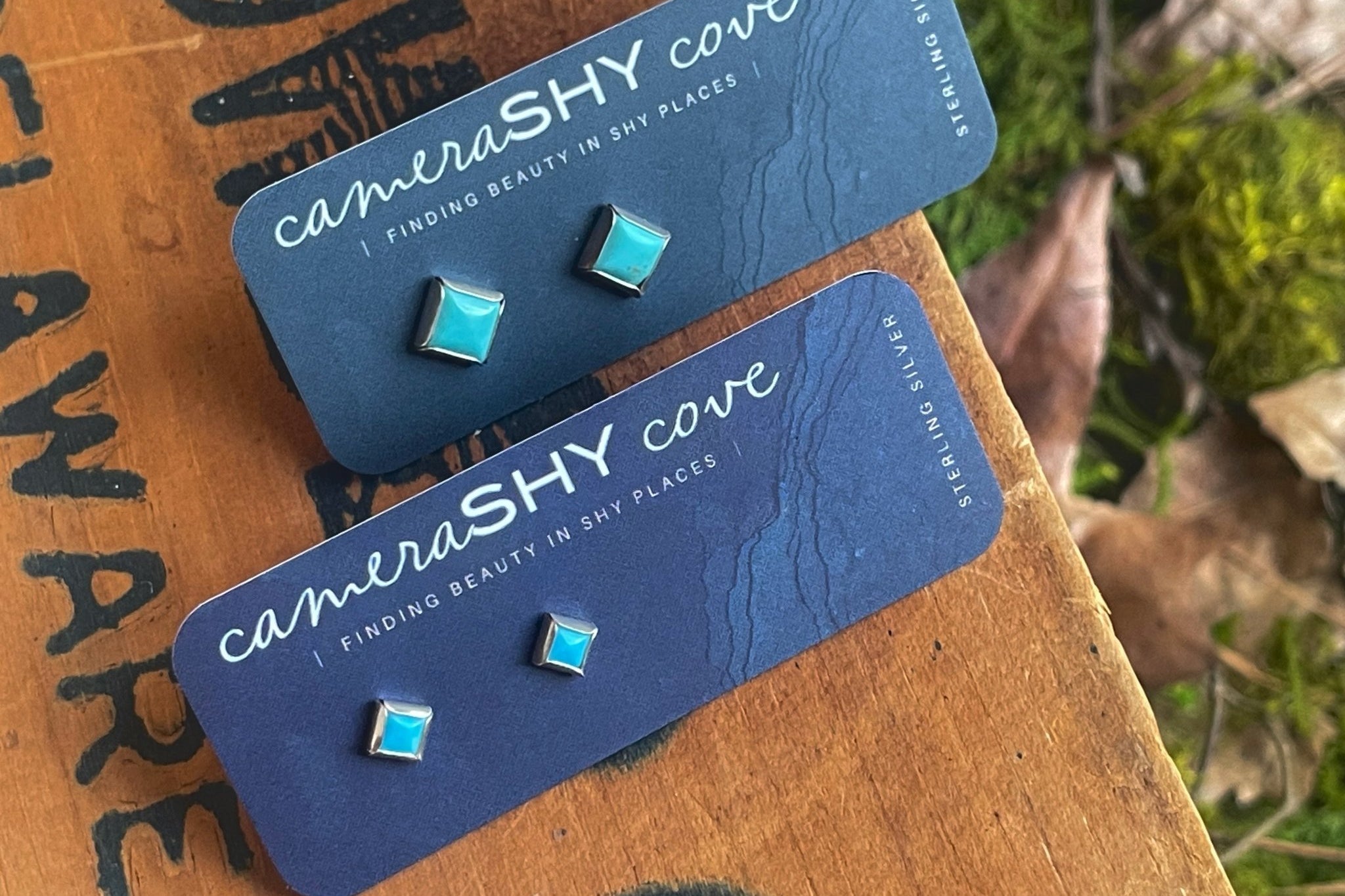 Turquoise | Beatrix studs | Ready to ship - cameraSHY cove