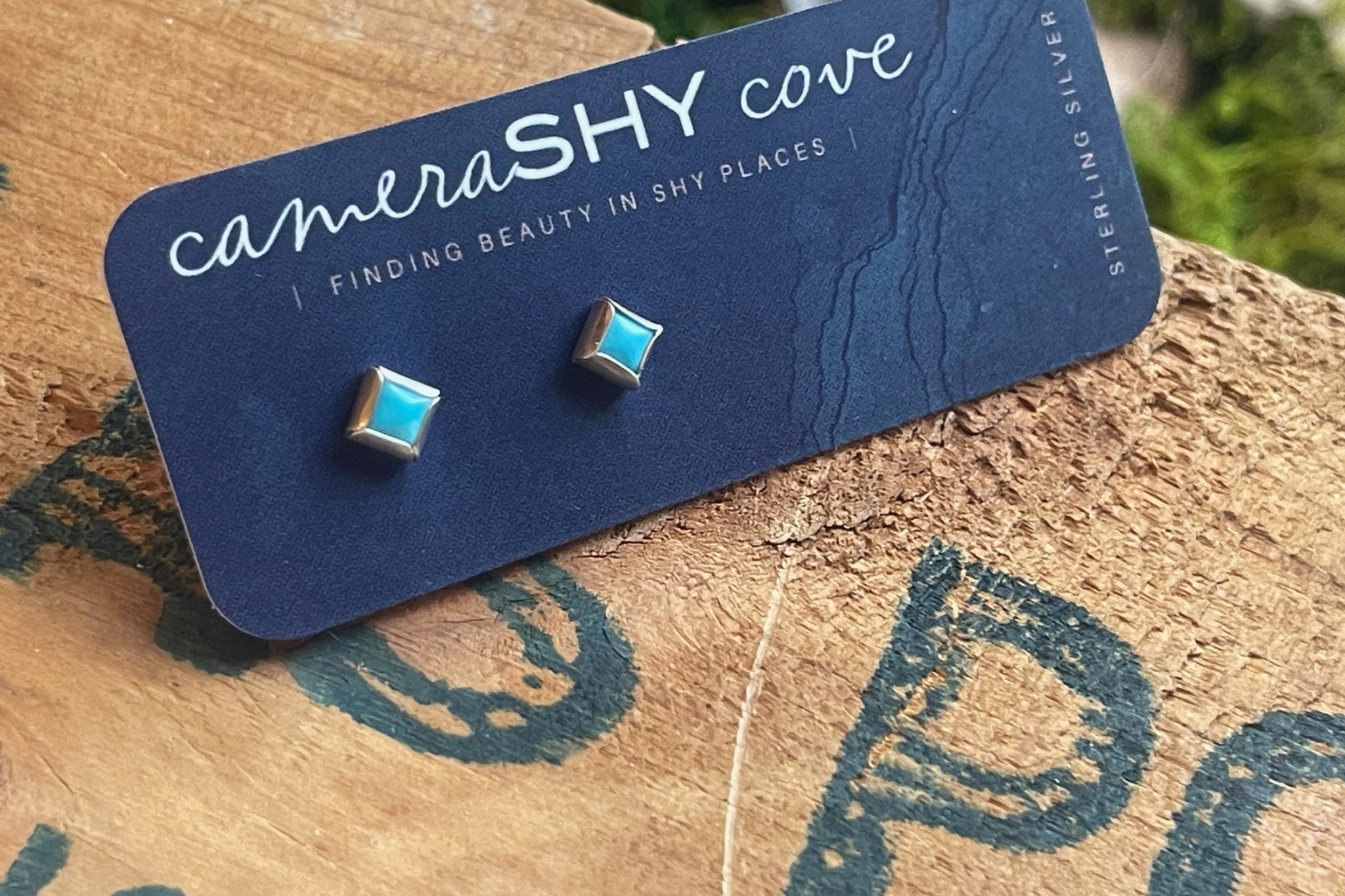 Turquoise | Beatrix studs | Ready to ship - cameraSHY cove