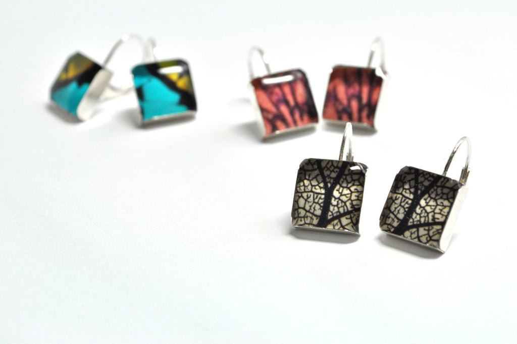 Abstracta. Leverback Earrings. - cameraSHY cove