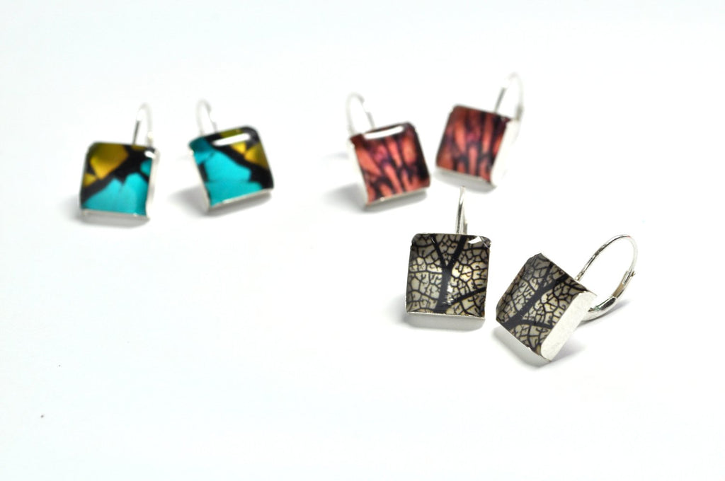 Abstracta. Leverback Earrings. - cameraSHY cove