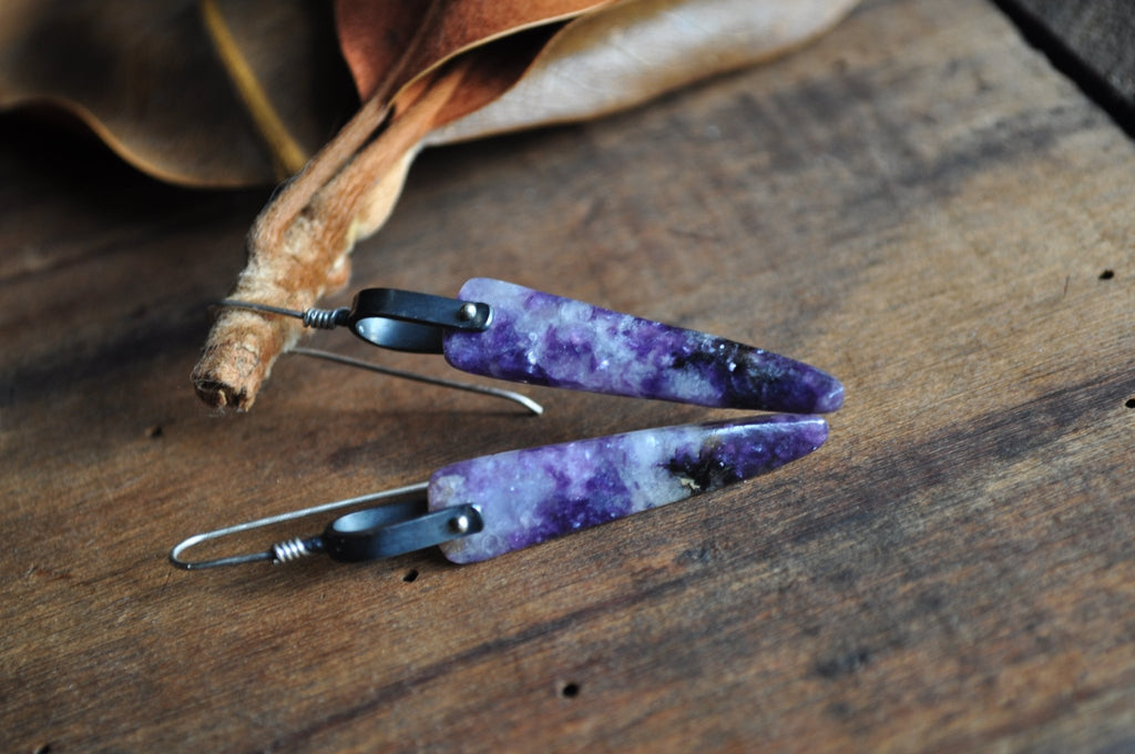 Amethyst | Acute Earrings | Ready to Ship - cameraSHY cove