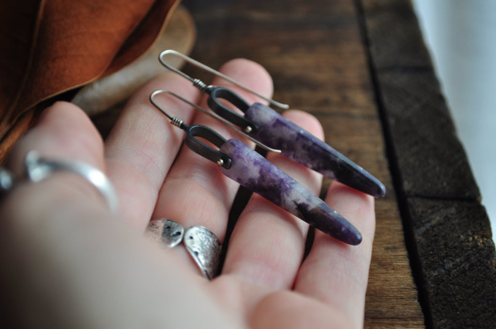 Amethyst | Acute Earrings | Ready to Ship - cameraSHY cove