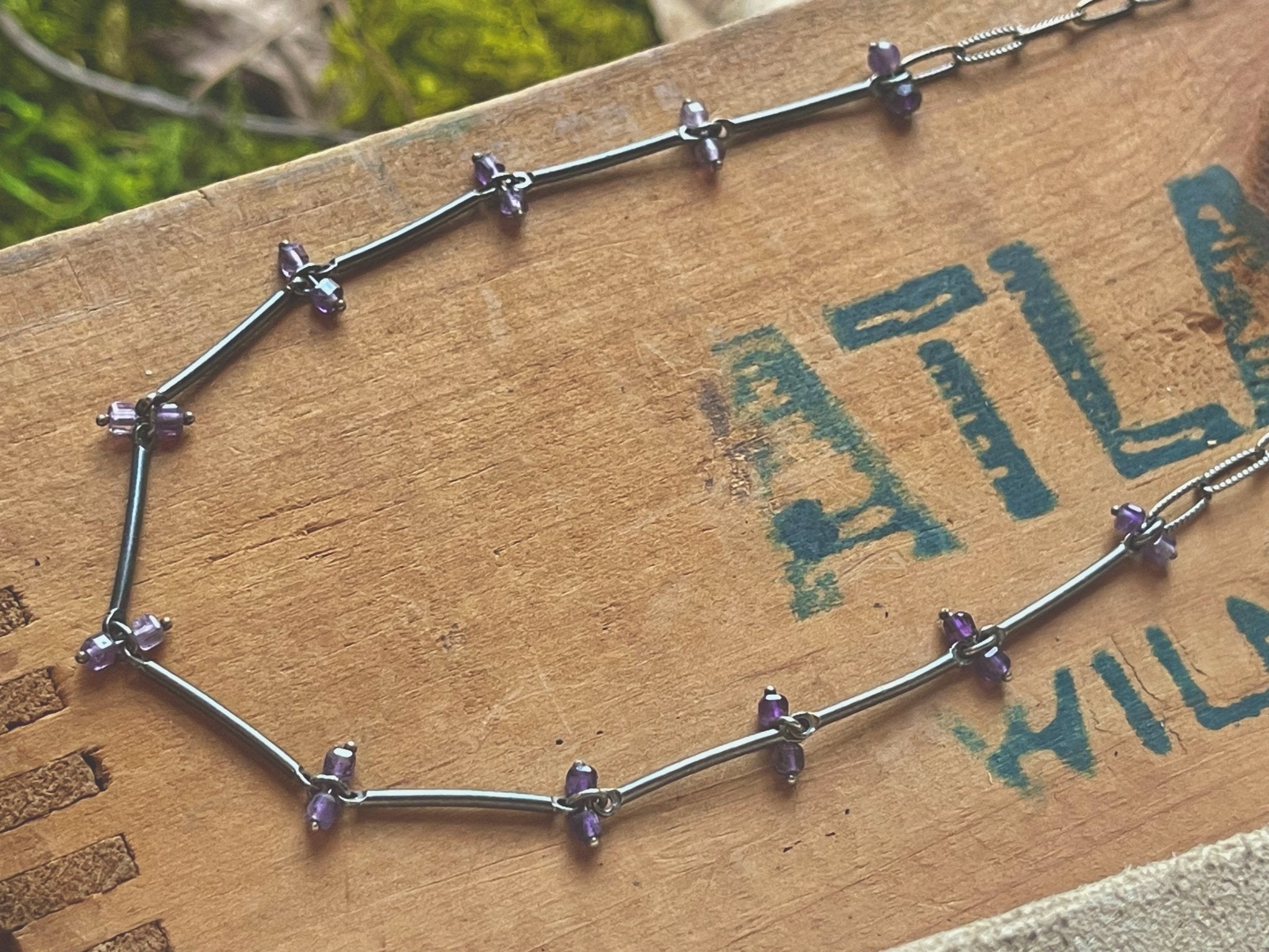Amethyst | Stix Necklace | Ready to Ship - cameraSHY cove