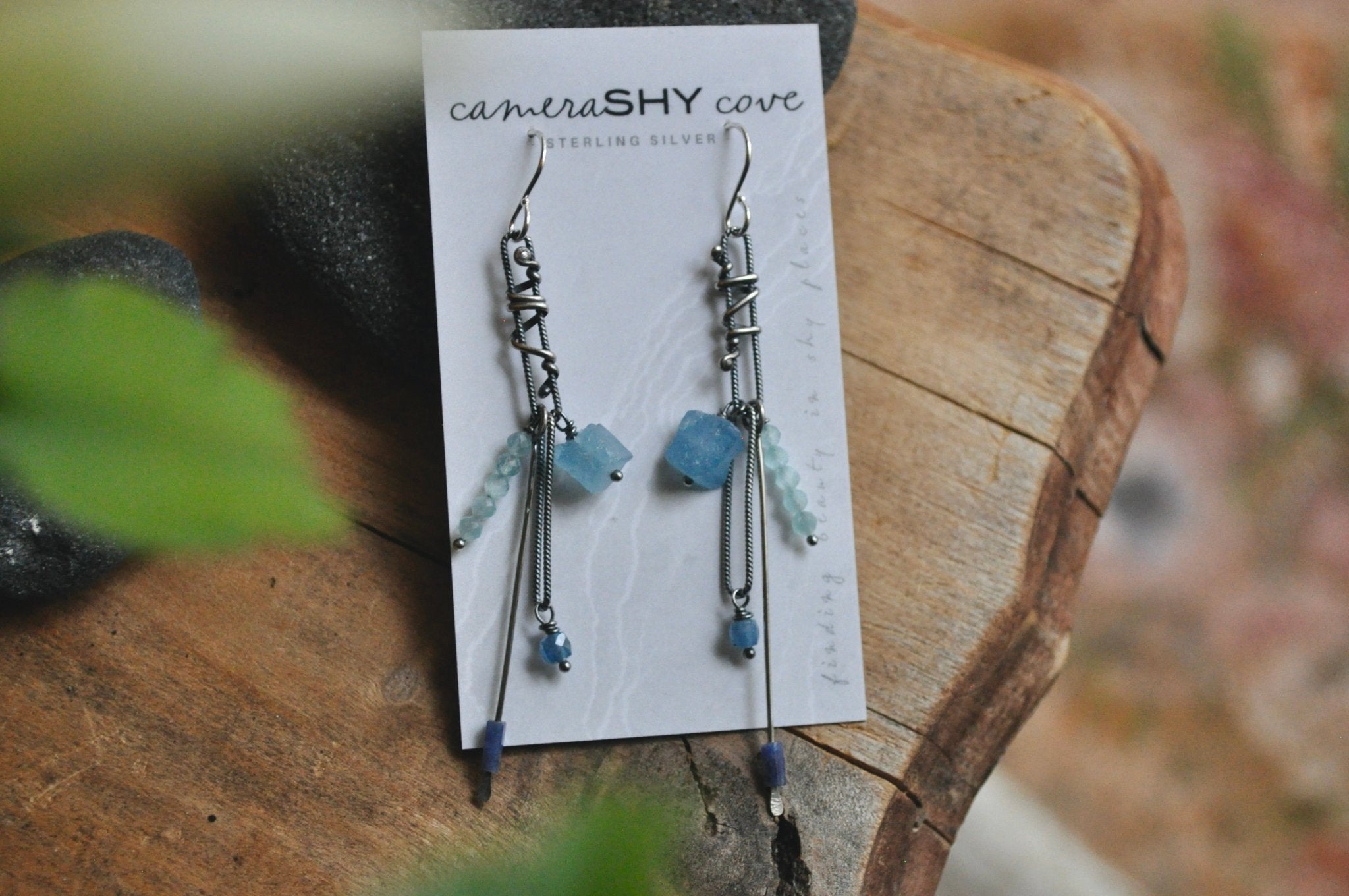 Aquamarine | Link Earrings | Ready to Ship - cameraSHY cove