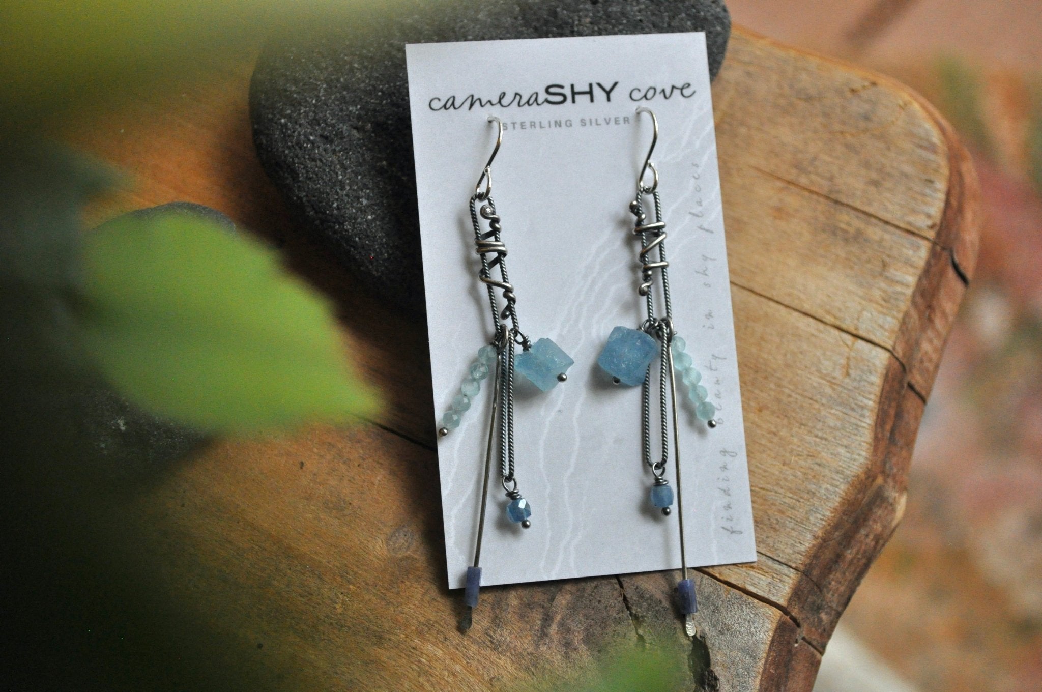 Aquamarine | Link Earrings | Ready to Ship - cameraSHY cove