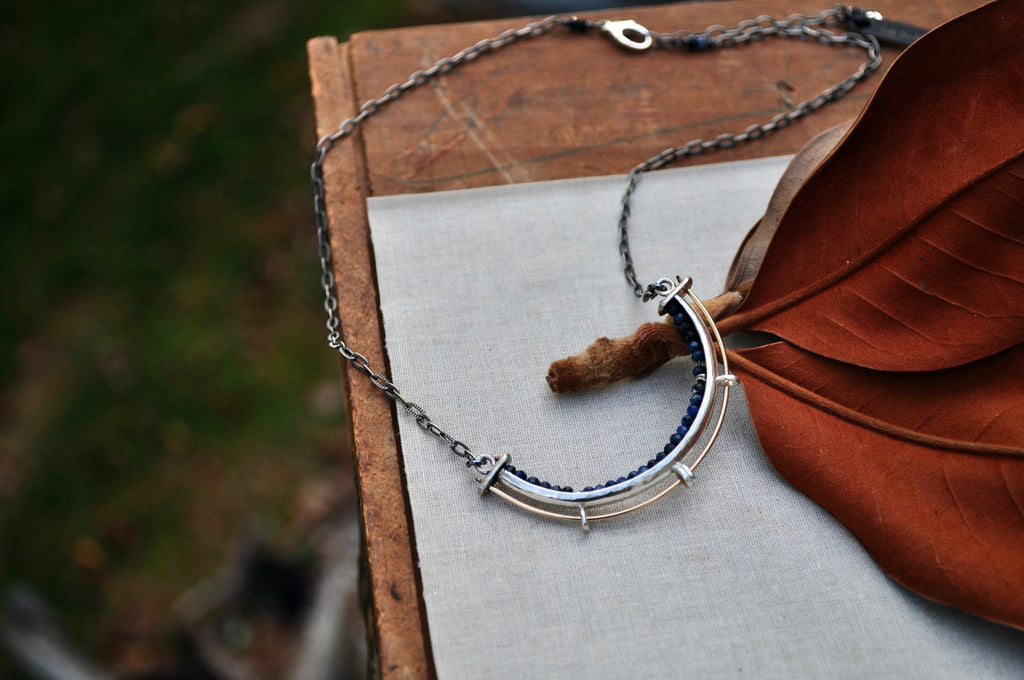 Blue Sapphire | Rhine Necklace | Ready to Ship - cameraSHY cove