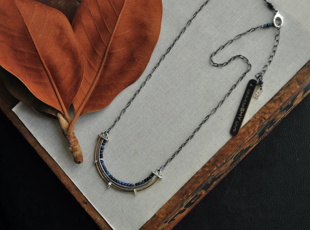 Blue Sapphire | Rhine Necklace | Ready to Ship - cameraSHY cove