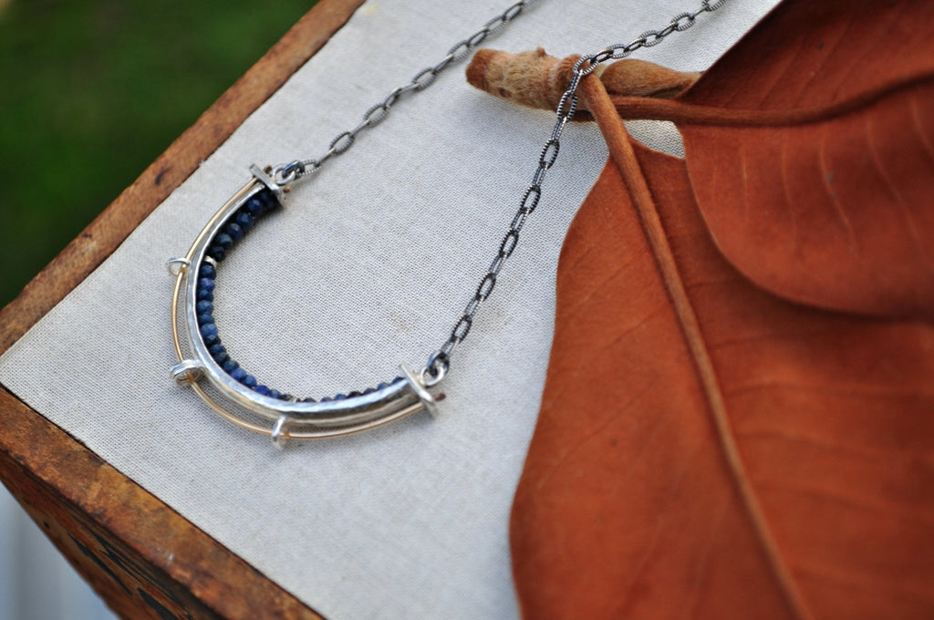 Blue Sapphire | Rhine Necklace | Ready to Ship - cameraSHY cove