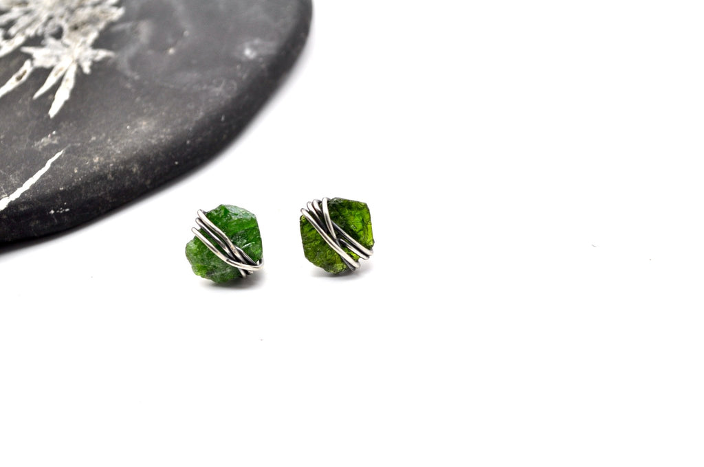 Chrome Diopside | Maven Stud Earrings | Made to order - cameraSHY cove