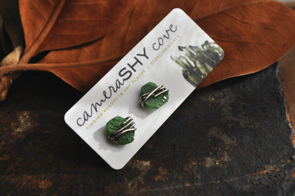 Chrome Diopside | Maven studs | Ready to Ship - cameraSHY cove