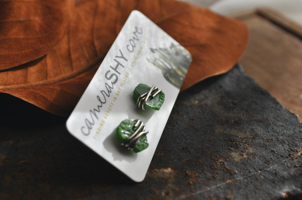 Chrome Diopside | Maven studs | Ready to Ship - cameraSHY cove