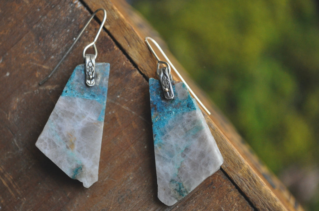 Chrysocolla | Hinge Earrings - cameraSHY cove