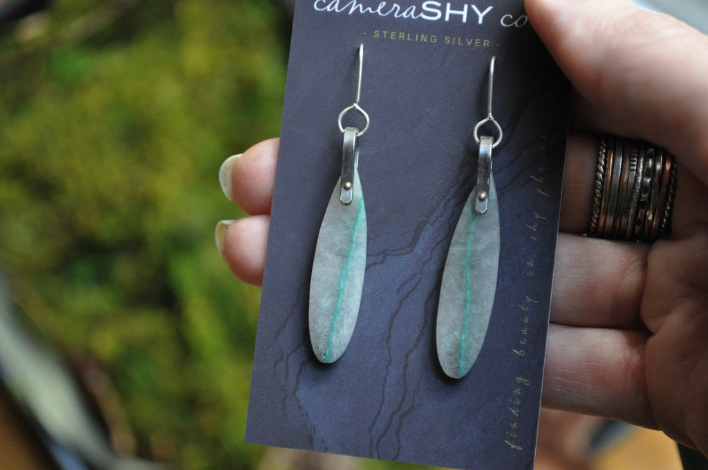 Chrysocolla No.2 | Hinge Earrings - cameraSHY cove