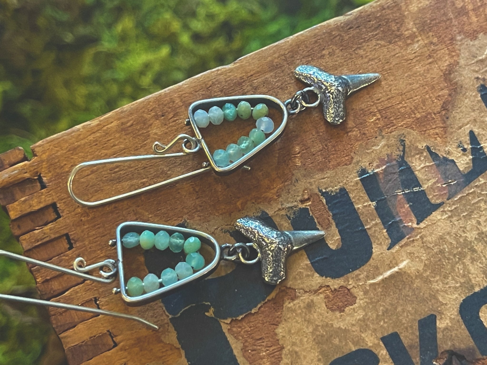 Chrysoprase | Deep Sea earrings | Ready to ship - cameraSHY cove