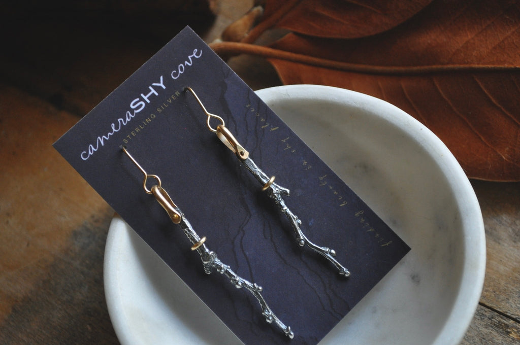 Dogwood Twig Earrings | Ready to Ship - cameraSHY cove