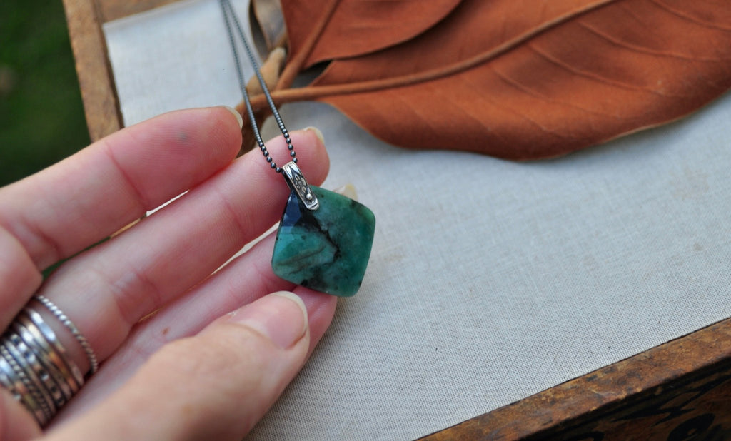 Emerald | Hinge Necklace | Ready to Ship - cameraSHY cove