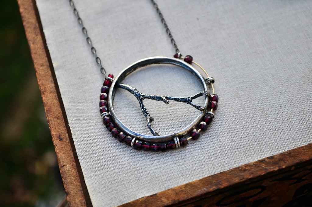 Garnet | Aviator Necklace | Ready to ship - cameraSHY cove