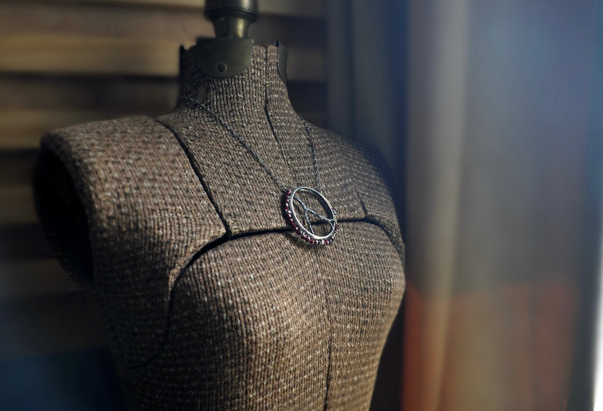 Garnet | Aviator Necklace | Ready to ship - cameraSHY cove