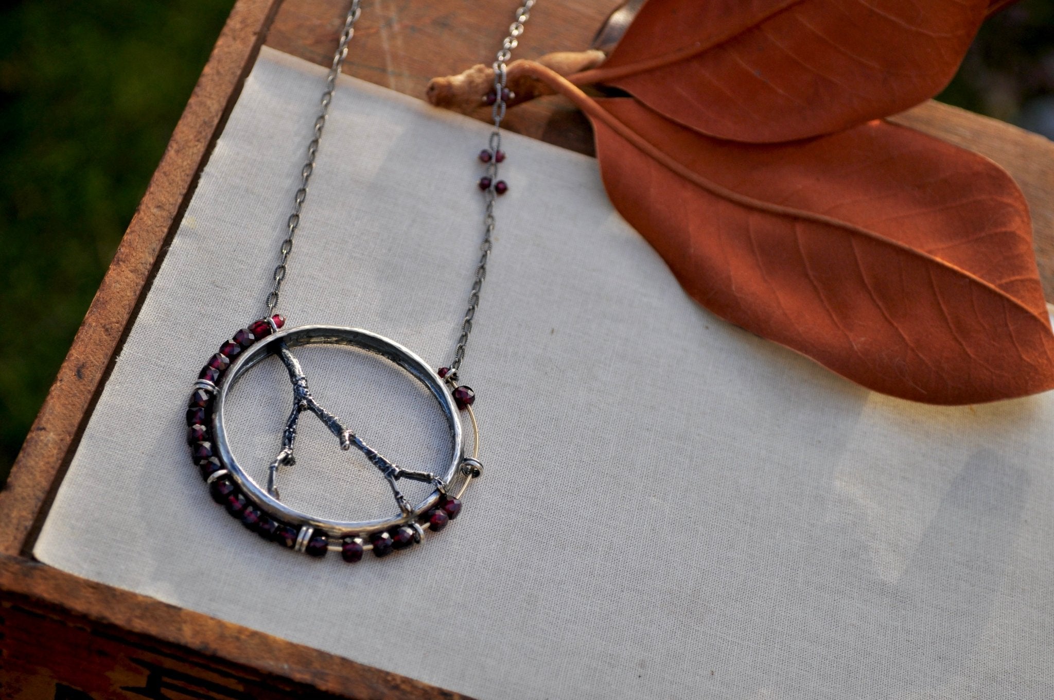 Garnet | Aviator Necklace | Ready to ship - cameraSHY cove
