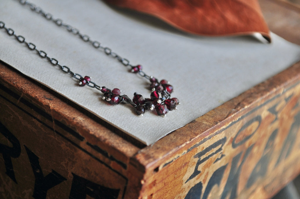 Garnet | Barnacle Necklace | Ready to Ship - cameraSHY cove