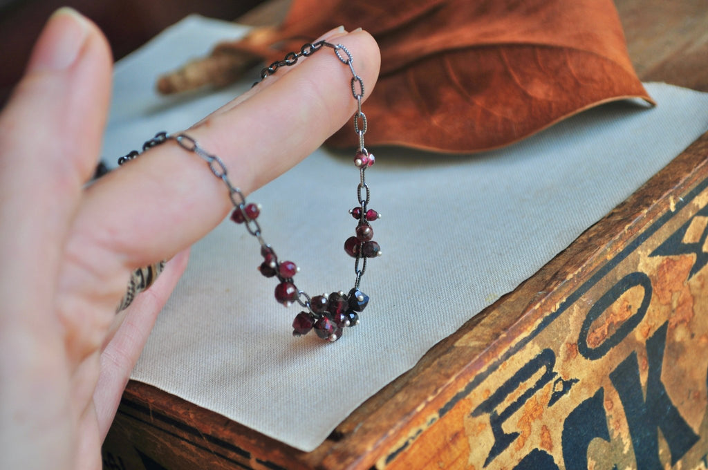 Garnet | Barnacle Necklace | Ready to Ship - cameraSHY cove