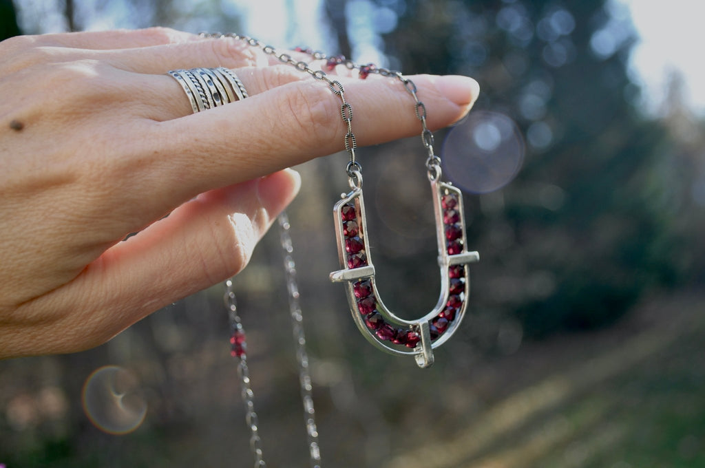 Garnet | Ravine Necklace | Ready to Ship - cameraSHY cove