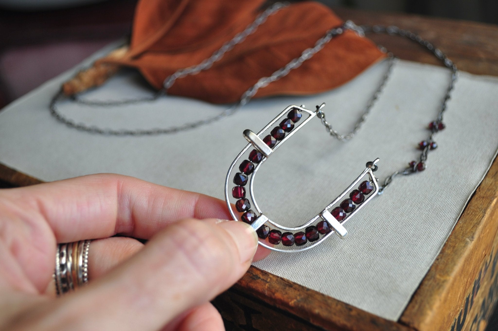 Garnet | Ravine Necklace | Ready to Ship - cameraSHY cove
