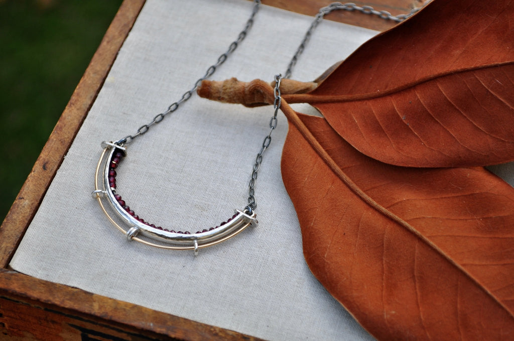 Garnet | Rhine Necklace | Ready to Ship - cameraSHY cove