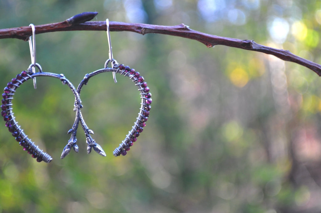 Garnet | Twig Ridge Hoops | Ready to Ship - cameraSHY cove