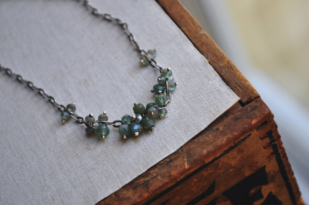 Green Apatite | Barnacle Necklace | Ready to Ship - cameraSHY cove