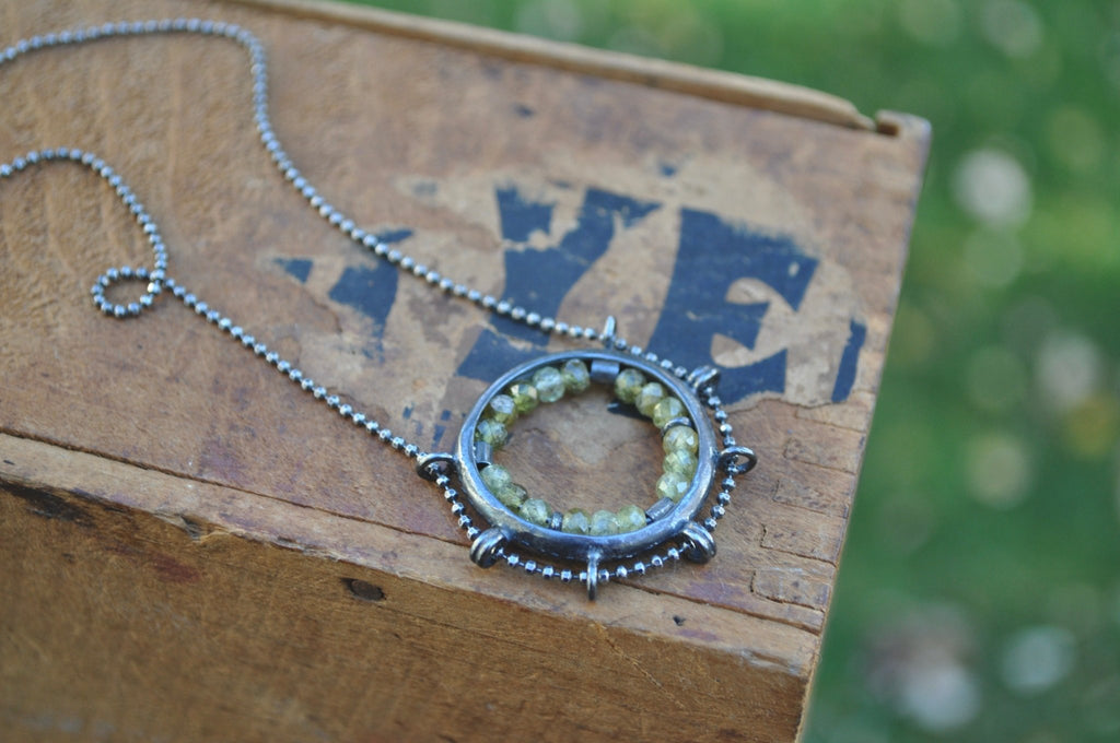 Green Garnet | Suspension Necklace | Ready to Ship - cameraSHY cove