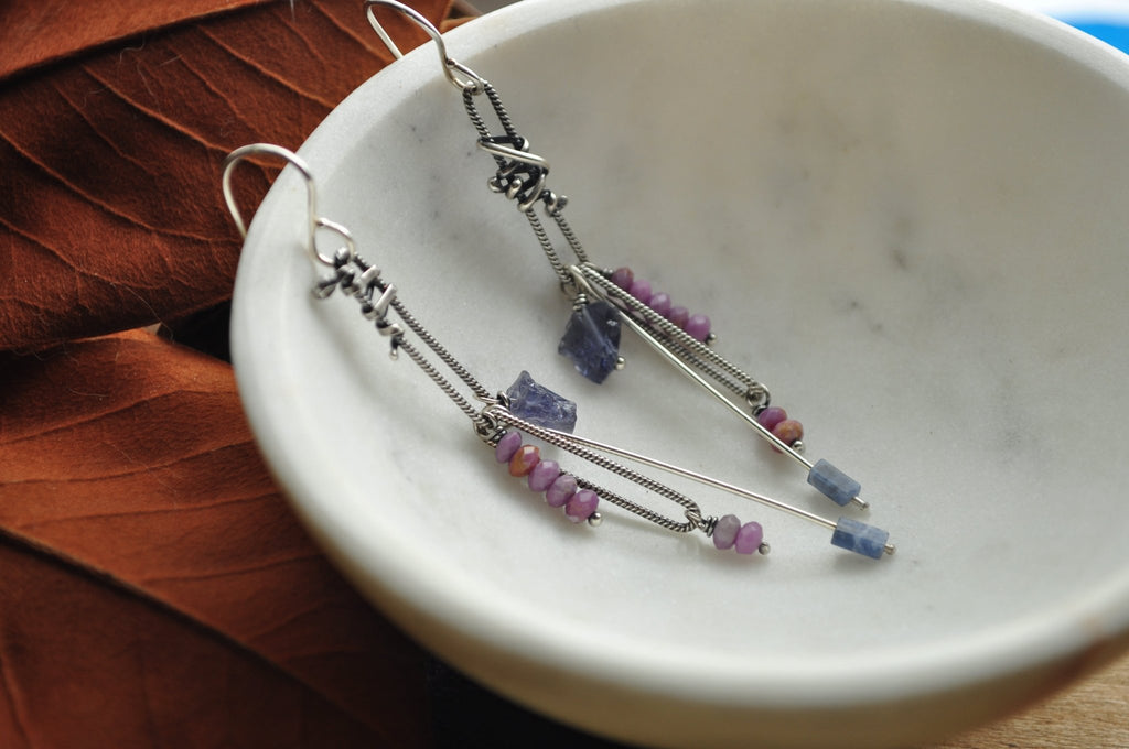 Iolite | Link Earrings | Ready to Ship - cameraSHY cove