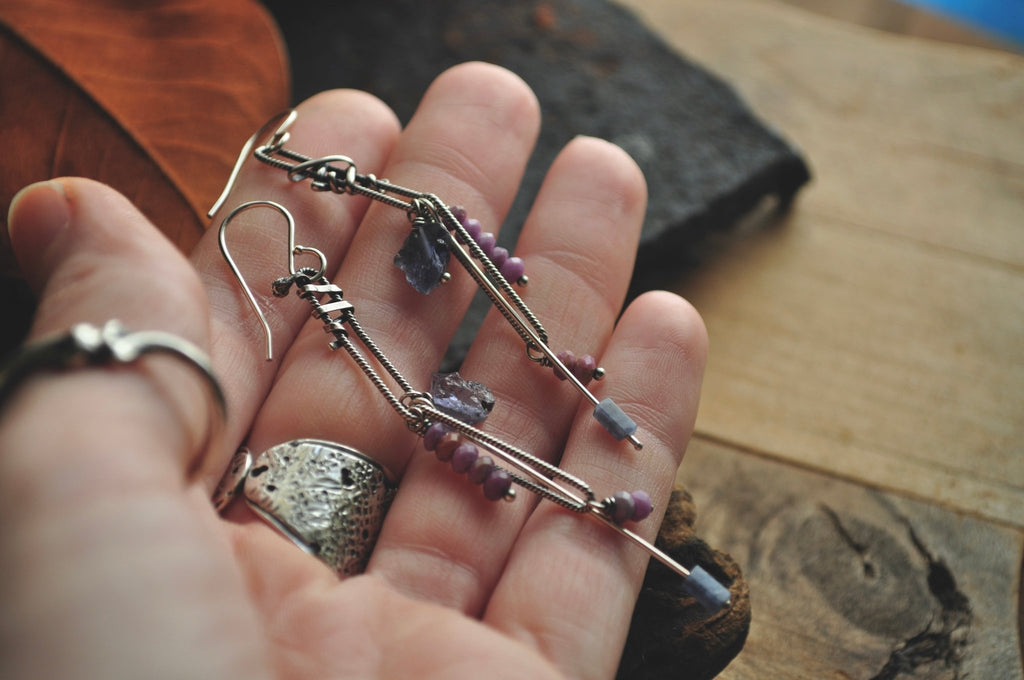 Iolite | Link Earrings | Ready to Ship - cameraSHY cove