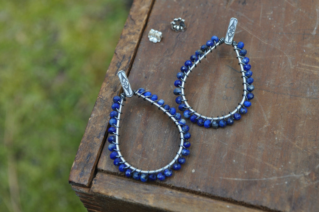 Lapis | Dune Earrings | Ready to Ship - cameraSHY cove